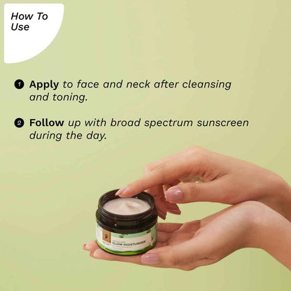 Pilgrim Glow Moisturizer Face Cream With Niacinamide &amp; Vitamin C For Glowing Skin, Dry Skin Hydration, Non-Greasy