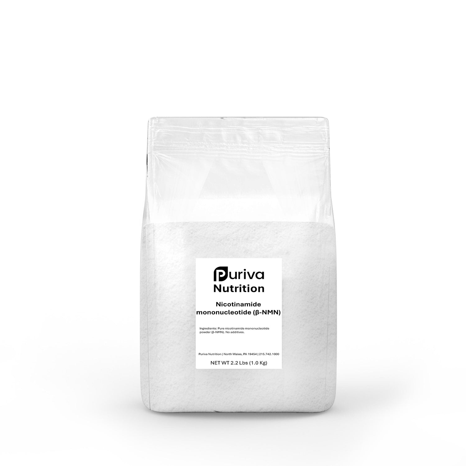 Pure NMN powder (Nicotinamide mononucleotide | β-NMN) NAD+ precursor, 1 Kg (2.2 pounds) Puriva Nutrition