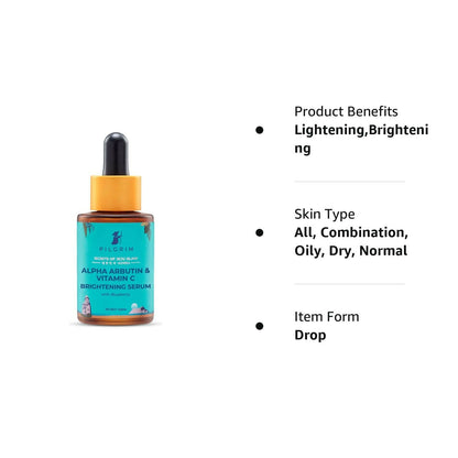 Pilgrim 2% Alpha Arbutin &amp; 3% Vitamin C Brightening Face Serum For Glowing Skin - Korean Skin Care