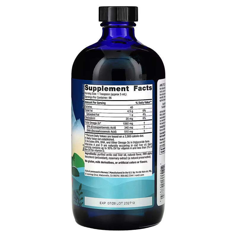 Nordic Naturals Arctic Cod Liver Oil – Orange – 473 ml (16 fl oz) by Top Vita Shop