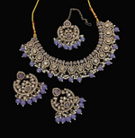 Joban Fashion Lavender Stone Work Necklace Set