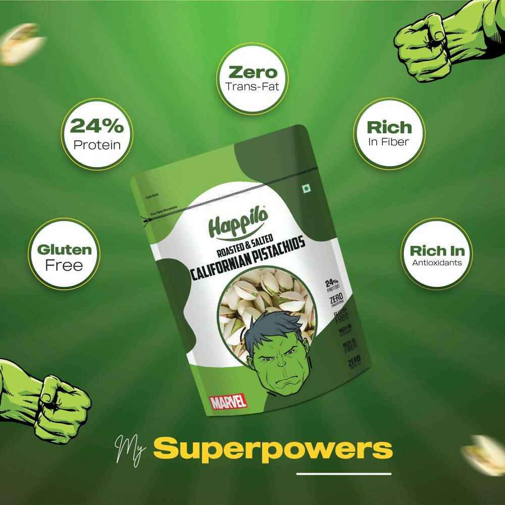 Happilo Roasted &amp; Salted Californian Pistachios-Marvel Hulk Edition