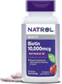 Natrol Biotin 10000mcg, 4X Faster Dissolve Supplement for Healthy Hair, Skin and Nails for Those Low in Biotin, Plus Energy Metabolism Support, 60 Tablets, Up to a 60 Day Supply