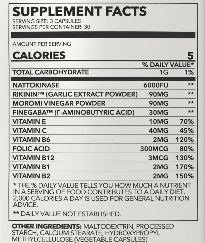 Nattokinase Blend 6,000 FU Cardiovascular Support Capsules by Crane Wellness