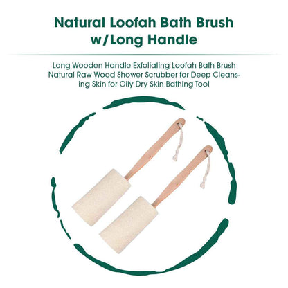 Natural Loofah Bath Brush w/Long Handle.