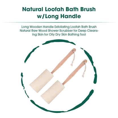 Natural Loofah Bath Brush w/Long Handle. by BeNat