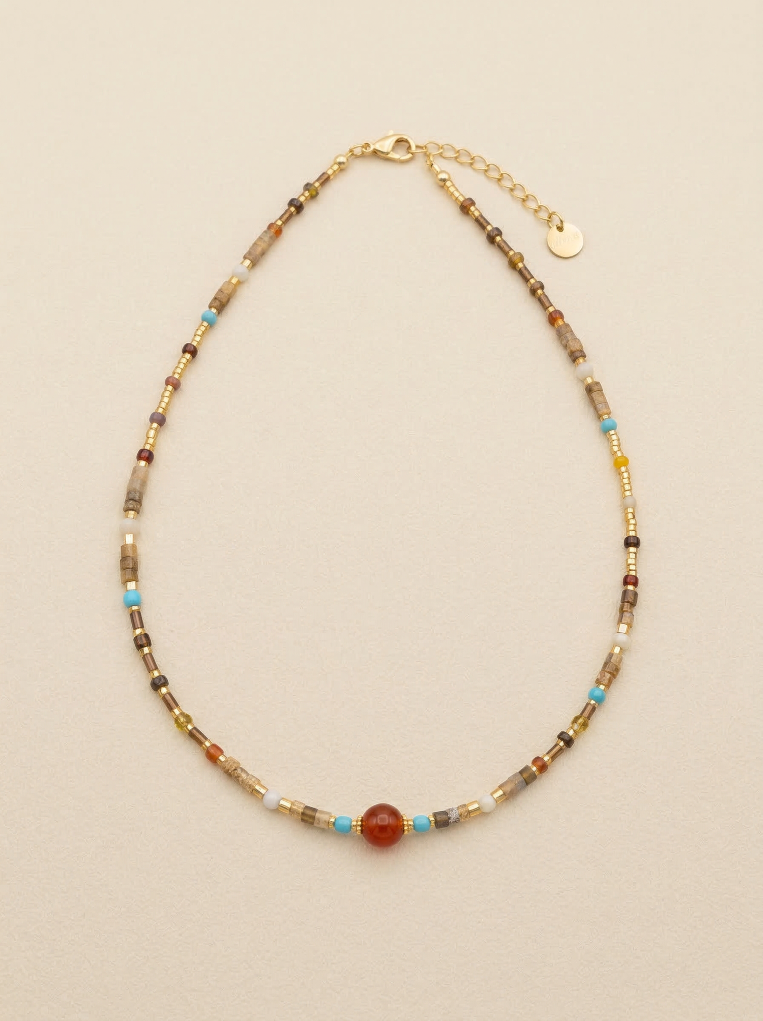Natural Stone Boho Jewelry Choker Necklace by LINTICO