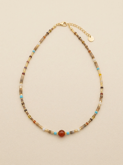 Natural Stone Boho Jewelry Choker Necklace by LINTICO