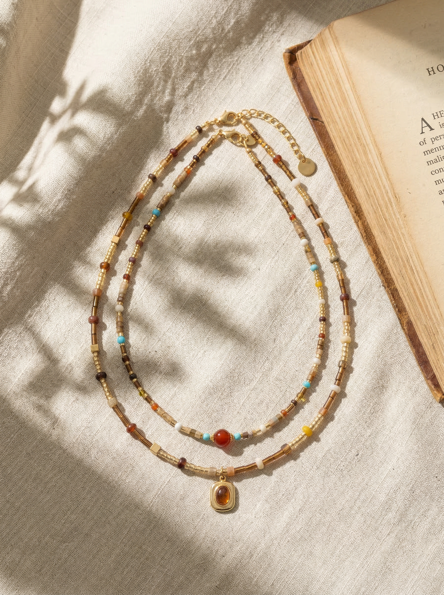 Natural Stone Boho Jewelry Choker Necklace by LINTICO