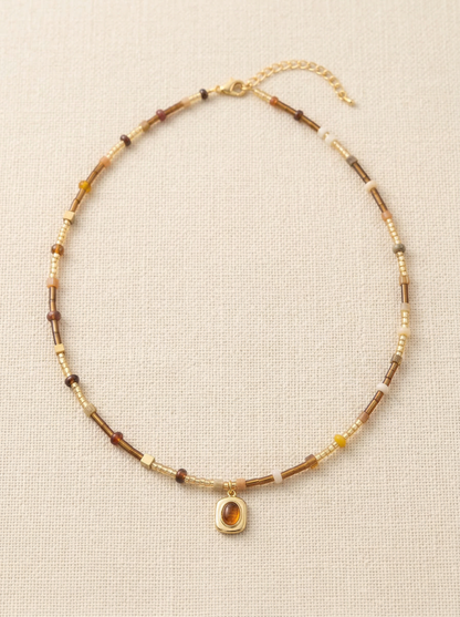 Natural Stone Boho Jewelry Choker Necklace by LINTICO