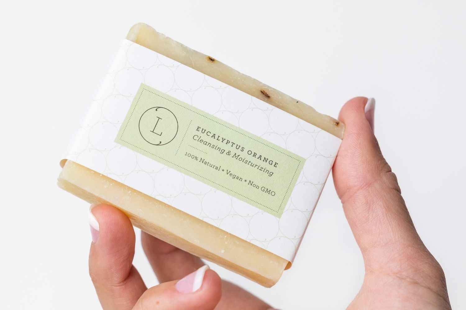 2x Eucalyptus Natural Handmade Soap Bar, Fresh Cold Process Soap