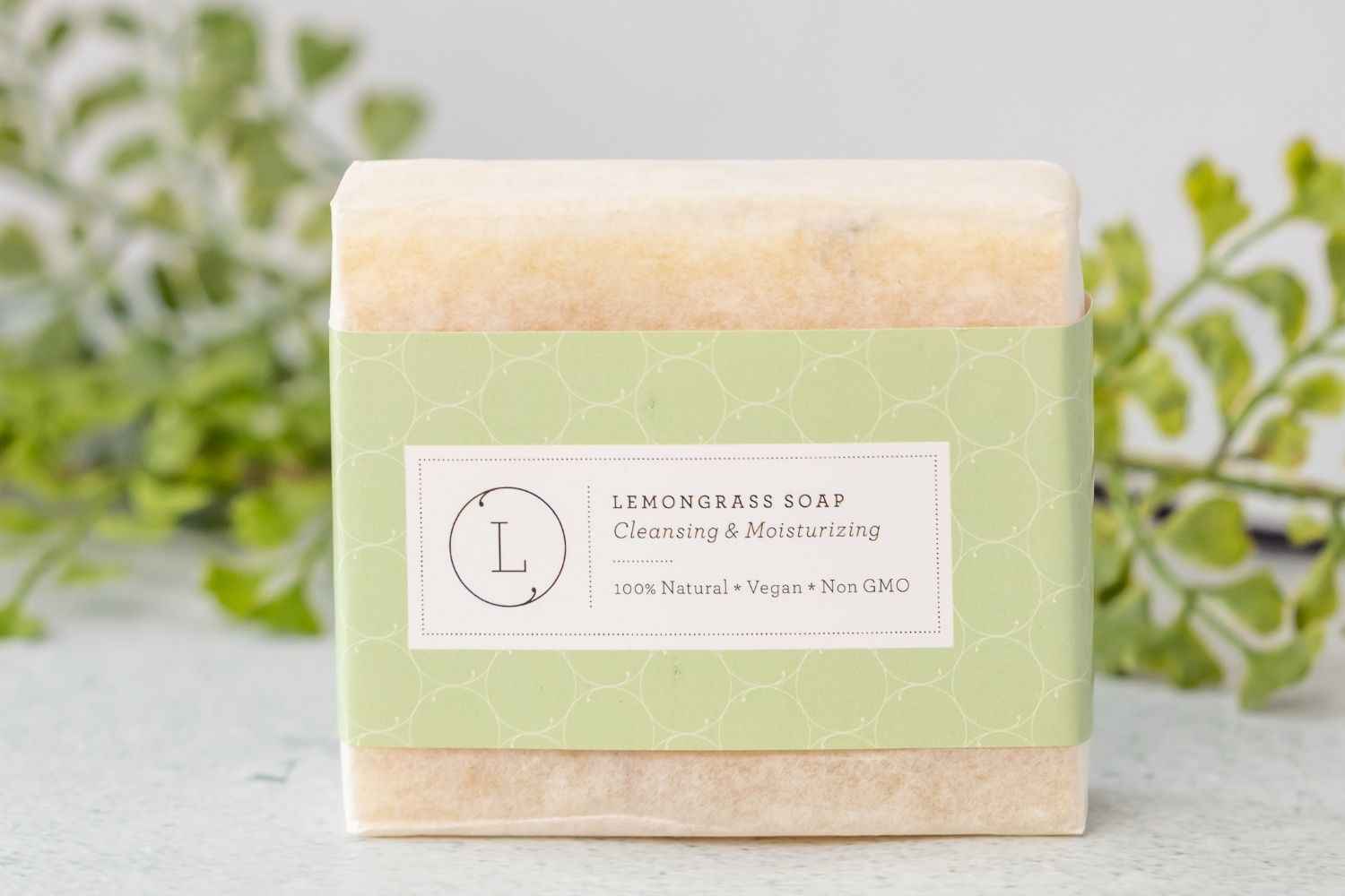 2 x Lemongrass Natural Soap Bar, Handmade Body Soap Gift