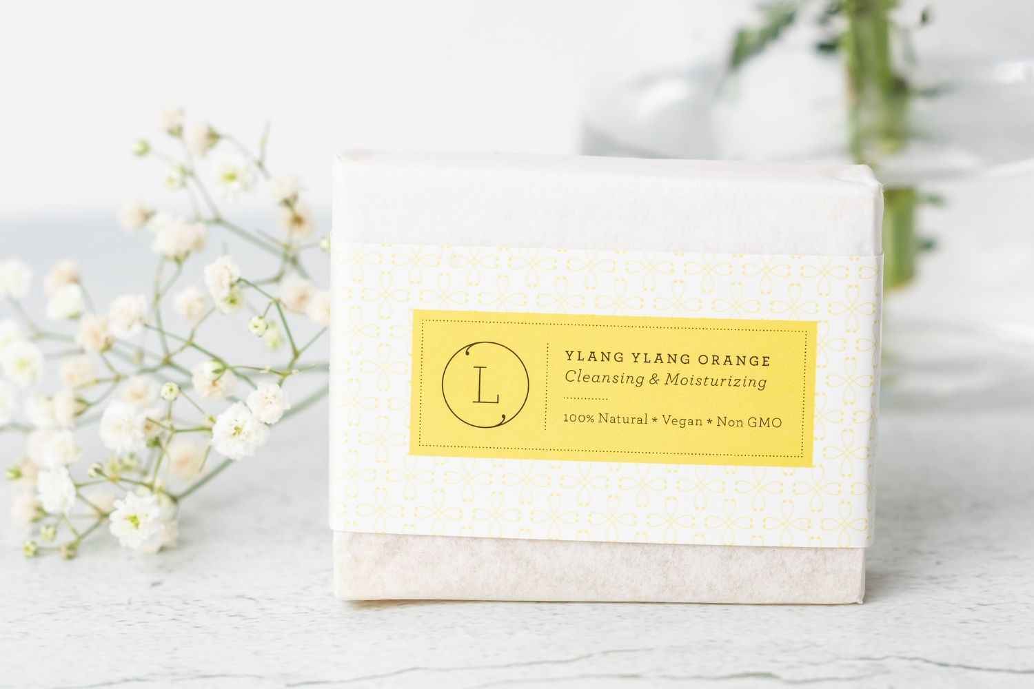 2x Natural Handmade Soap Bar, Orange Ylang Ylang Soap