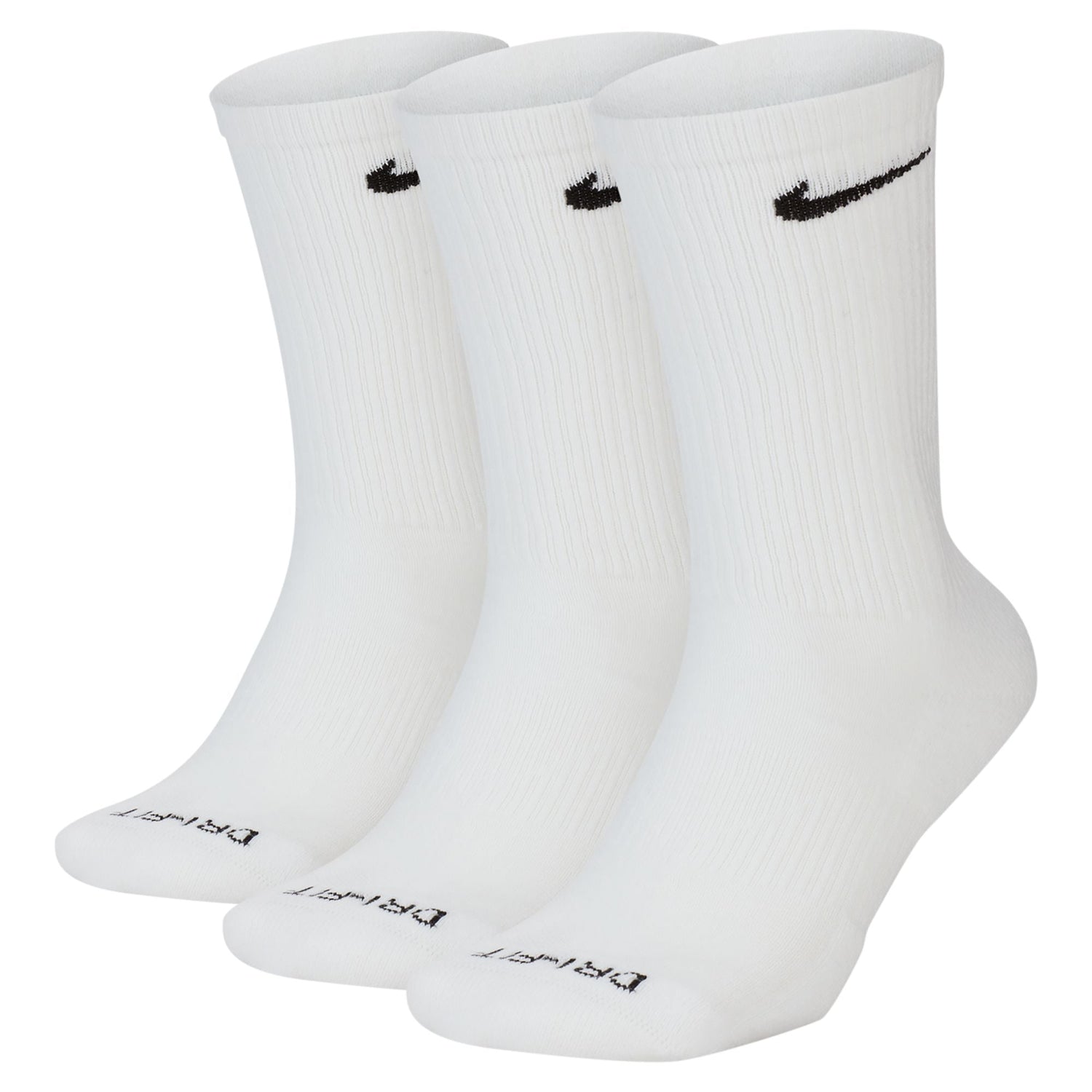 Nike Adult 3-Pack Everyday Plus Cushioned Socks - White by Denim Exchange