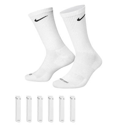 Nike Dri-Fit 6-Pack Cushioned Crew Socks - White by Denim Exchange