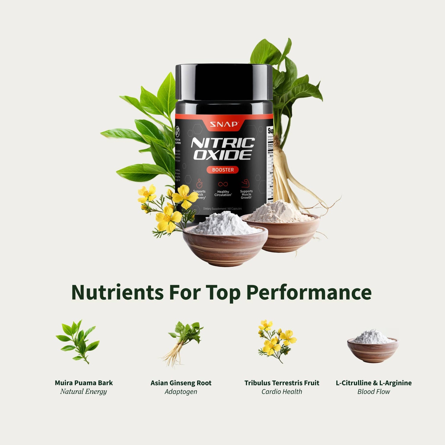 Nitric Oxide + Testo Booster (2+1 BOGO) by Snap Supplements