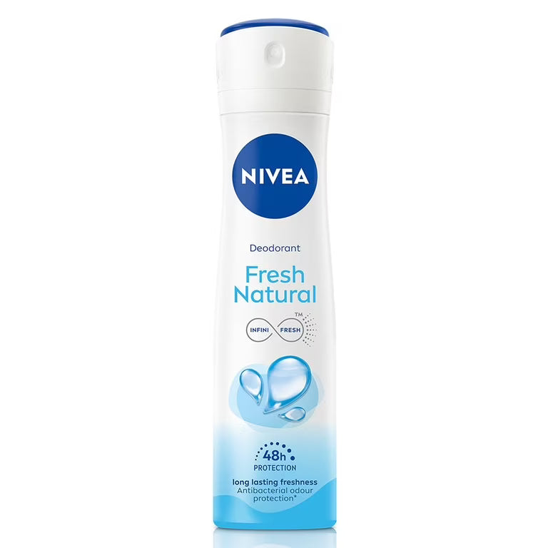NIVEA Fresh Natural Deodorant Spray 48h Protection &amp; Marine Extracts 150ml by Pasteur Pharmacy