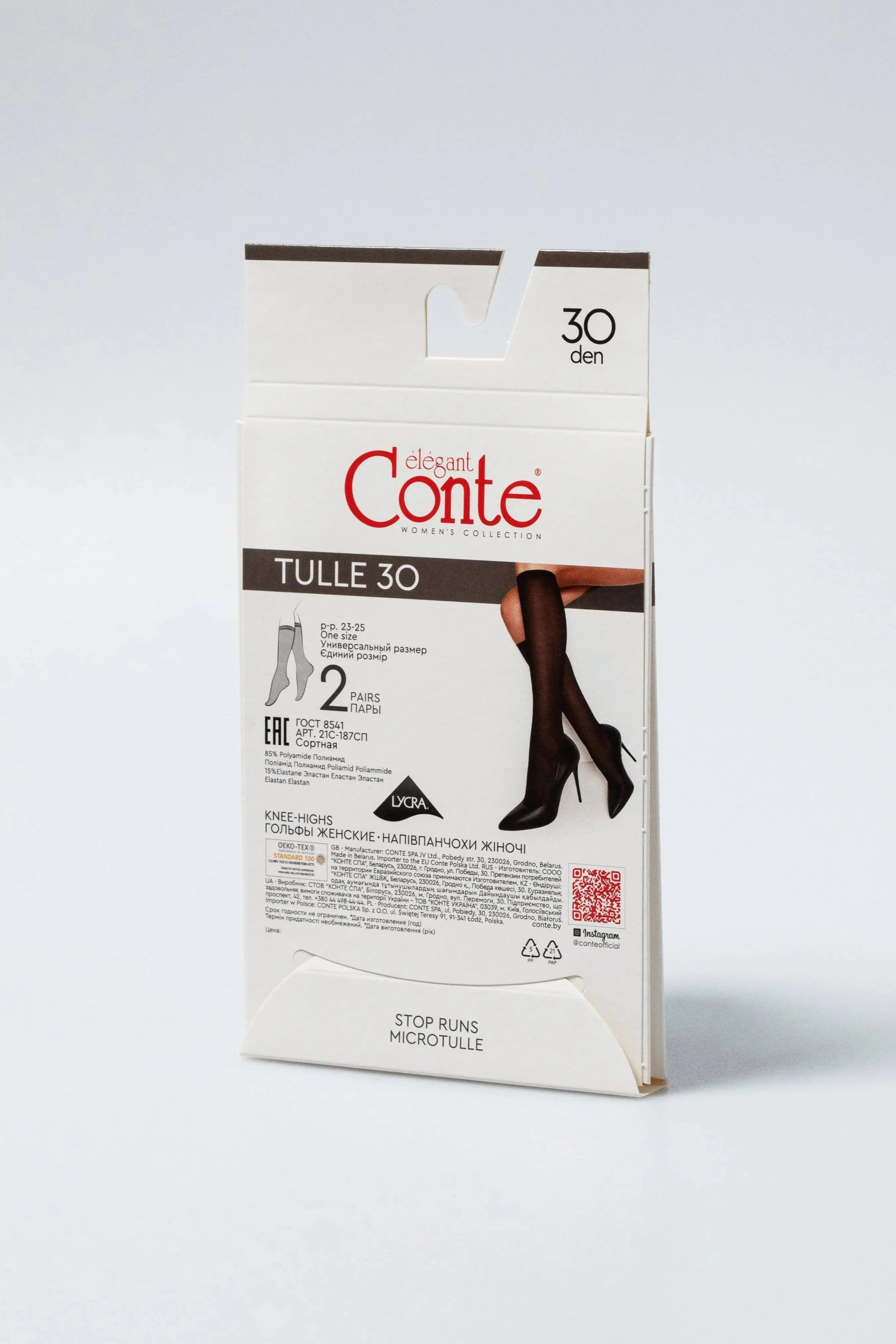 Knee Highs Conte Tulle 30 Den (2 pairs) 