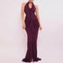 Arrival Sexy Halter Dress Summer Deep V Plunge Ruffled Slit Pleated Dress by Ragazza