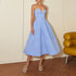 Gentle Square Collar Sling Midi Dress French Elegant Slit Design Dress by Ragazza