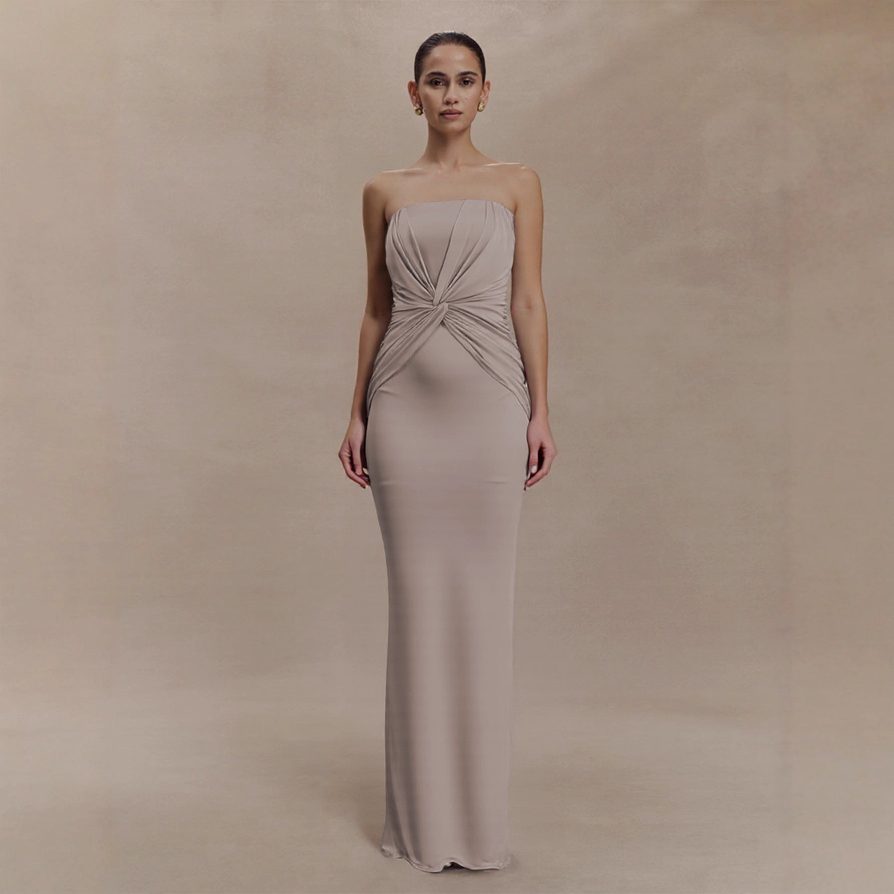 Arrival Popular Gentle Tube Top Fishtail Waist Twisted Slim Women Long Evening Dress by Ragazza