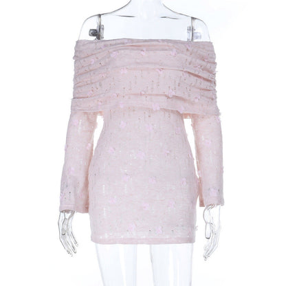 Autumn Hip Dress Waist Controlled Sexy Semi Transparent Long Sleeve Dress by Ragazza