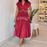 Women Elegant Slim Fit Rhinestone Rhinestone Ornament Sleeveless Dress by Ragazza
