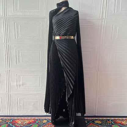 Summer Long Shawl Split Graceful Formal Dress Belt Dress by Ragazza