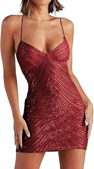 Middle East Summer Sexy Strap Vintage Sequined Dress by Ragazza