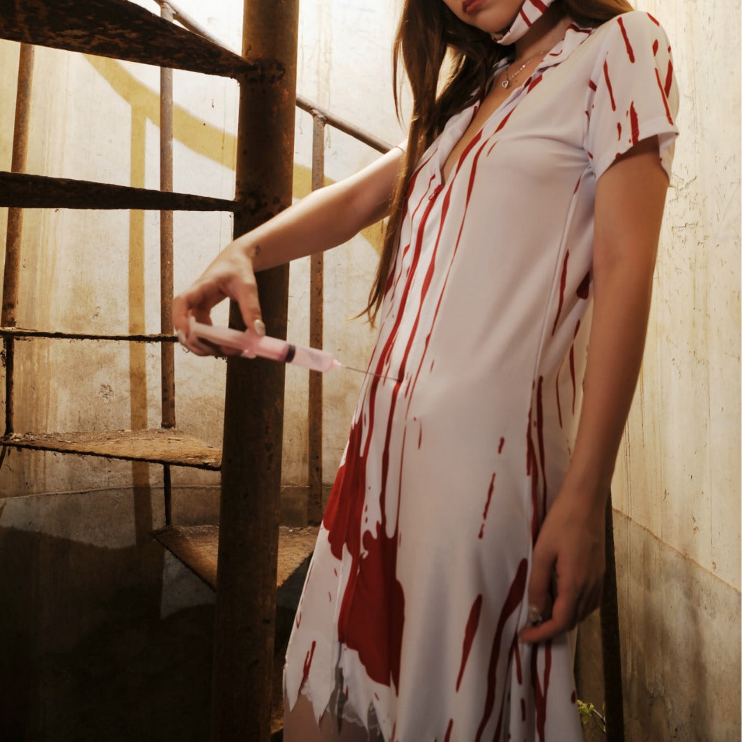 Vampire Women Nurse Costume Role Playing Game Uniform Halloween Sexy Lingerie Ghost Nurse  DestGlow
