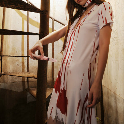 Vampire Women Nurse Costume Role Playing Game Uniform Halloween Sexy Lingerie Ghost Nurse  DestGlow