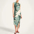 Tassel Positioning Printed Dress Satin Sleeveless Holiday Dress  DestGlow