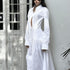 Women Clothing Spring Summer White Office Pleated A line Dress Collared Long Sleeve Shirt Dress Women by Ragazza