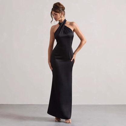 Halter Evening Dress Elegant Slim Dress Cocktail Party Dress by Ragazza