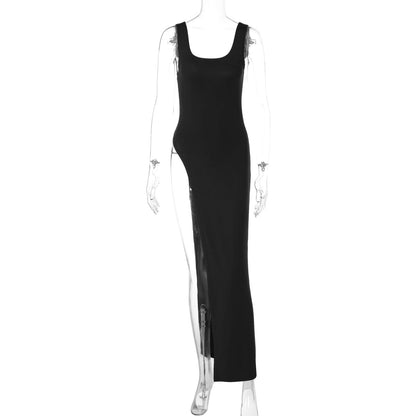 Women Clothing Summer Street Shooting Personality Slim Fit Split Shoulder Strap Dress by Ragazza
