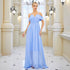 Solid Color Chiffon V neck Strap Long Elegant Slim Long Dress by Ragazza