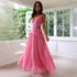 V neck Sleeveless Solid Color Stitching Big Swing Maxi Dress by Ragazza