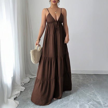 Elegant Camisole Tube Top Long Dress Women Clothing Autumn Winter by Ragazza