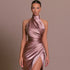 Halter Sleeveless Split Bottoming Dress Dress Autumn Stand Collar Dress by Ragazza