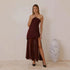 Tube Top Sleeveless Dress Ladies Stitching Mesh Maxi Dress by Ragazza