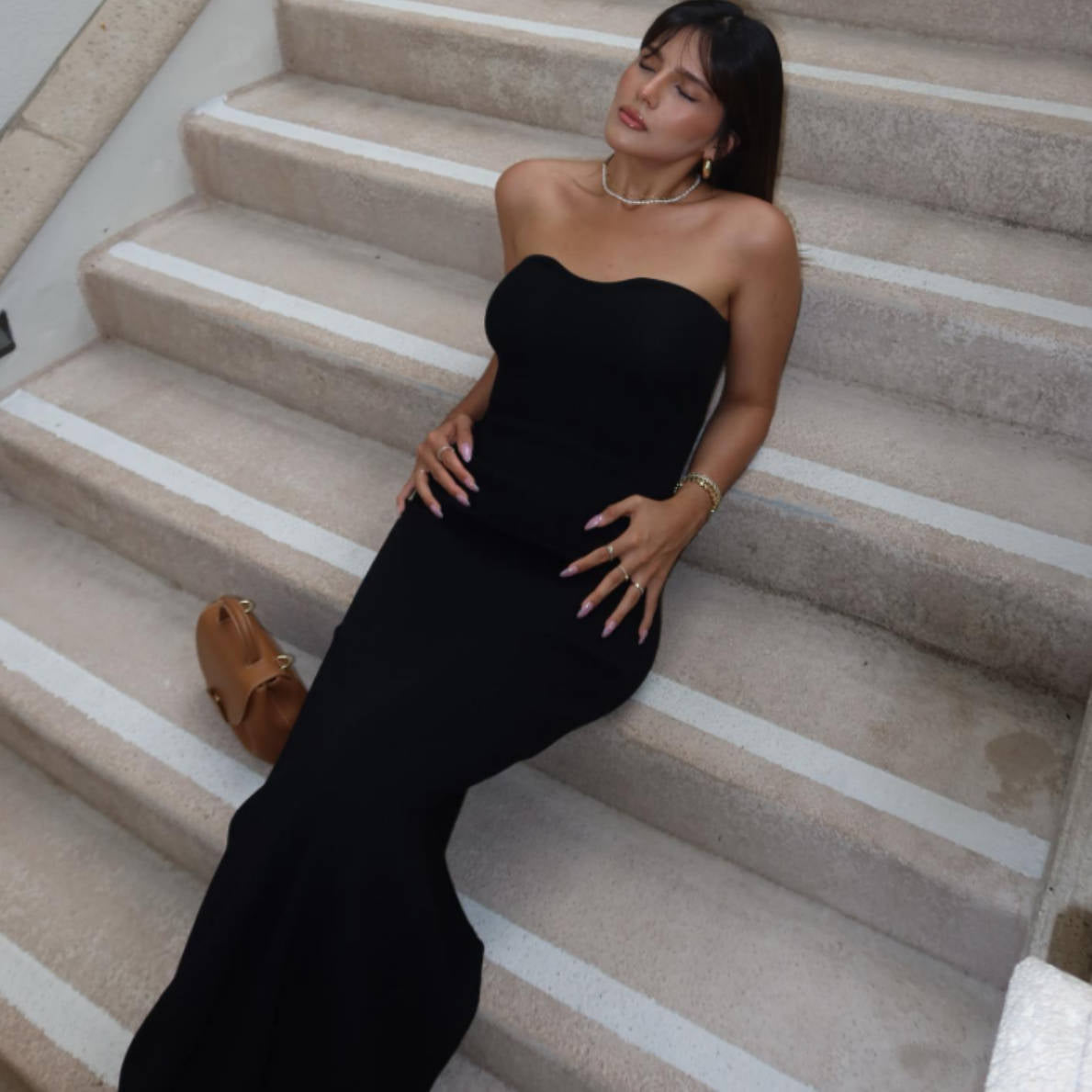 Women Clothing off Neck Knitted Tube Top Split off Shoulder Sexy Woolen Dress Women by Ragazza