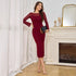Wear Classic Elegant Long Sleeve Mesh Cami Dress Women Two Piece Sets by Ragazza
