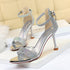 Sexy Party Summer High Heels Women Shoes Stiletto Heel Open Toe Rhinestone Strap Sandals  DestGlow