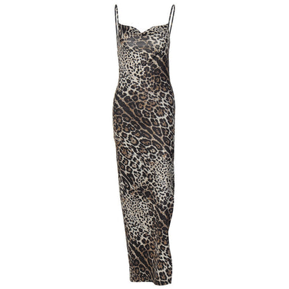 Women Clothing Summer Printed Sexy Backless Slit Strap Dress by Ragazza