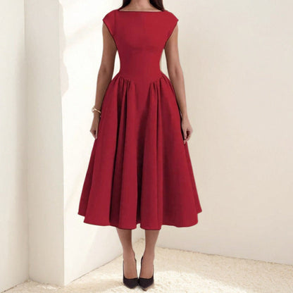 Spring French Sexy Elegant Waist Slimming Sleeveless Back Hollow Out Cutout Dress by Ragazza