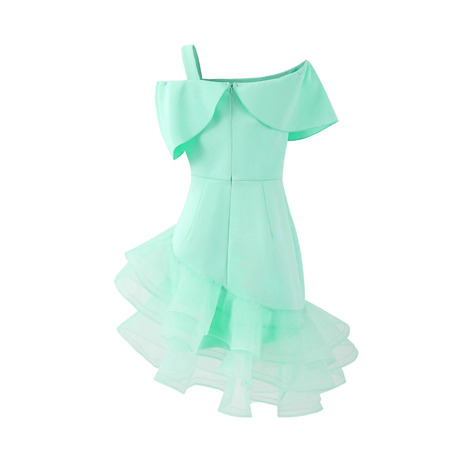 Sexy One Shoulder Irregular Asymmetric Hip Wrapped Dress Bowknot off the Shoulder Waist Party Bridesmaid Dress  DestGlow