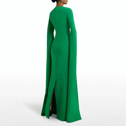 High End Socialite Elegant Design Hand Cut Solid Color Maxi Dress Dress for Women by Ragazza