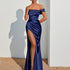 Elegant off the Shoulder Gown Split Dress Women Socialite Adult Lady like Woman Sexy Slim Hip Maxi Dress by Ragazza