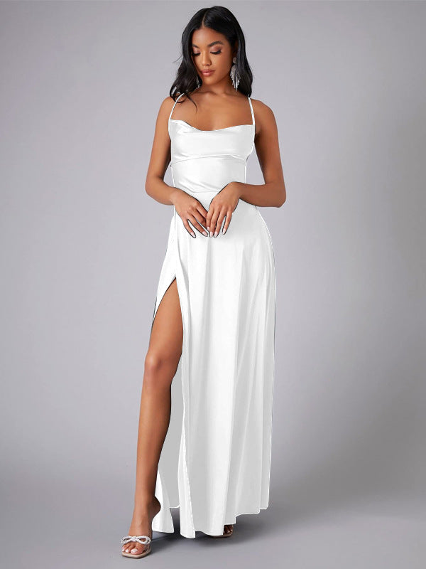 Women Clothing Sexy Slimming Slim Fit Backless Suspenders Waist Tight Formal Dress by Ragazza