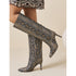 Straight Stiletto Snake Pattern Pointed Toe Side Zip Comfortable Outdoor Women Boots  DestGlow
